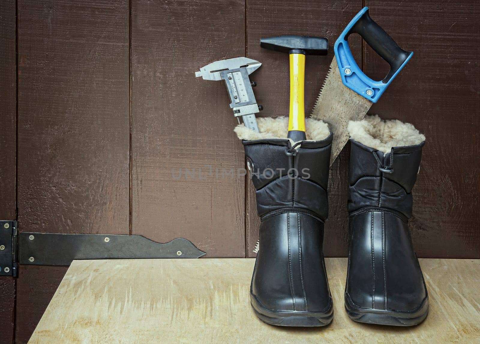 Work boots and tools. by georgina198