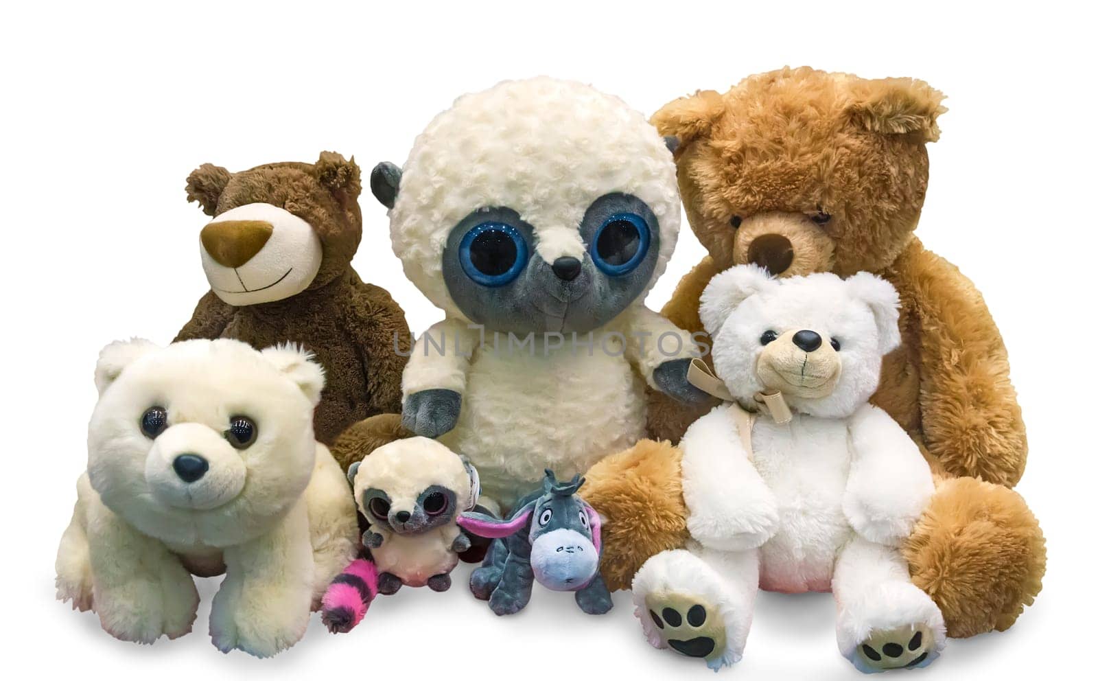 Children's soft toys on a white background. by georgina198