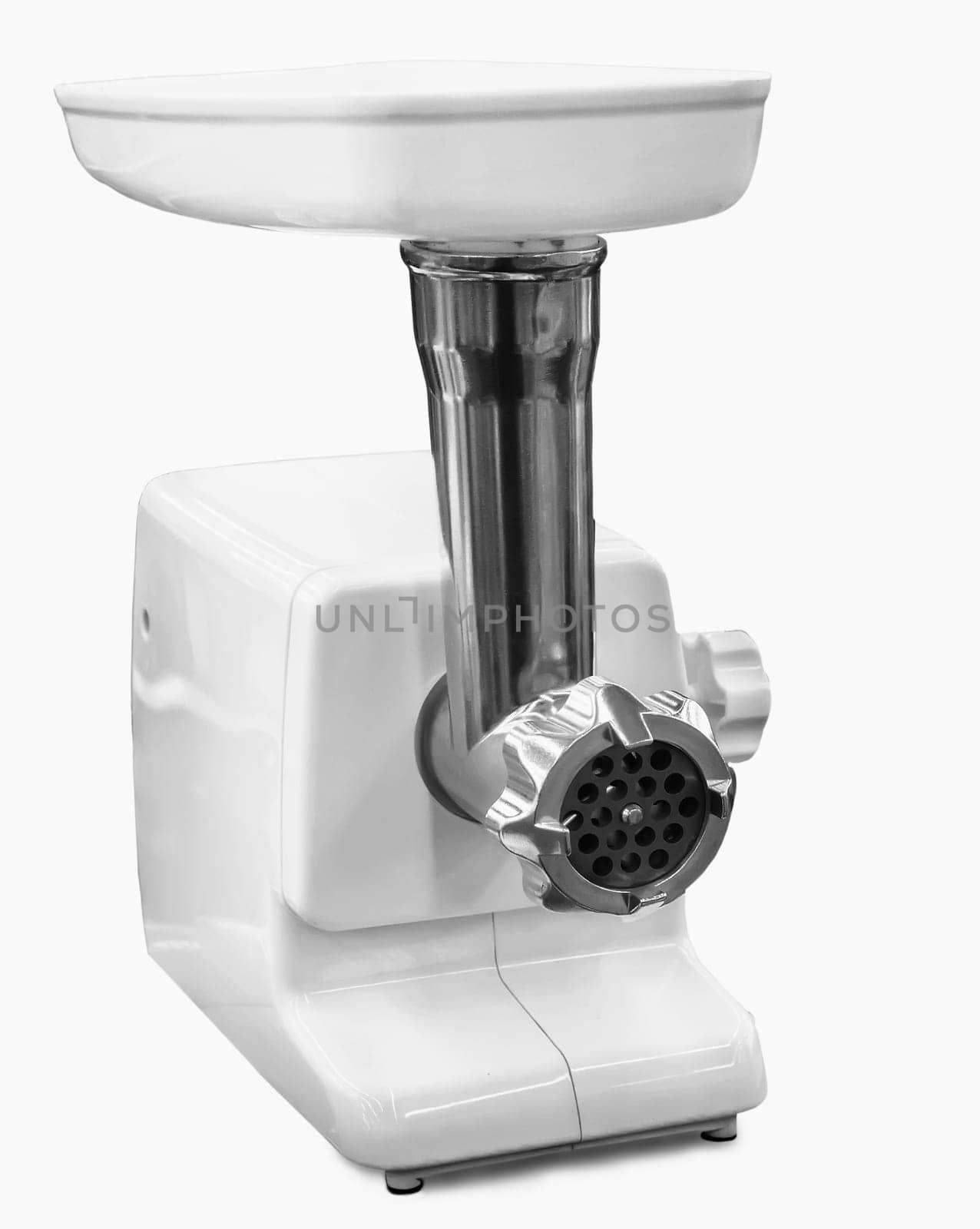 Modern electric meat grinder on a white background. by georgina198