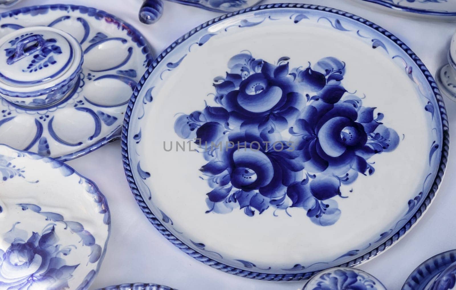 Festive dish with blue pattern by georgina198