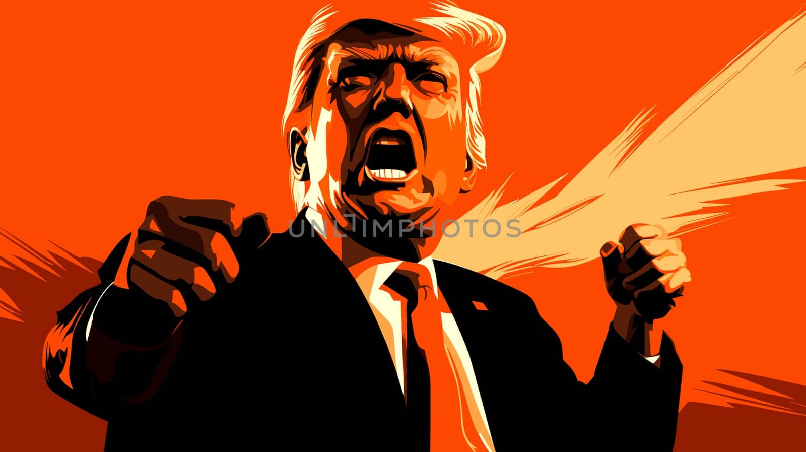 Сaricature portrait of an angry Donald Trump.  by palinchak