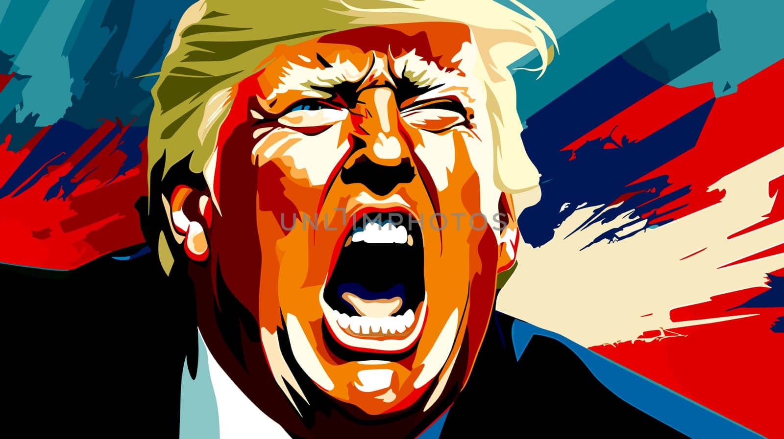 Сaricature portrait of an angry Donald Trump.  by palinchak