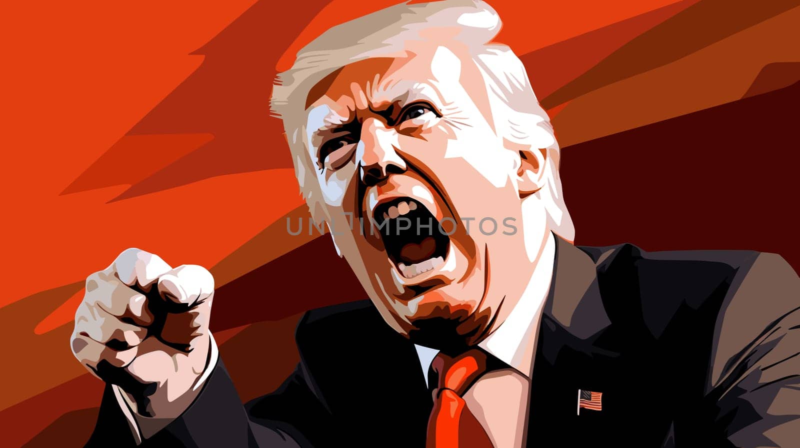 Сaricature portrait of an angry Donald Trump.  by palinchak