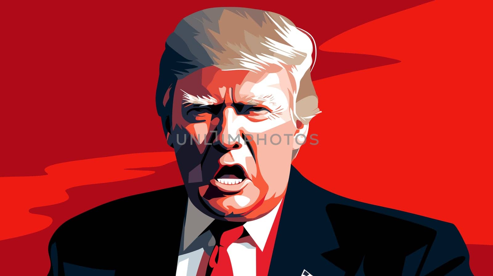 Сaricature portrait of an angry Donald Trump.  by palinchak