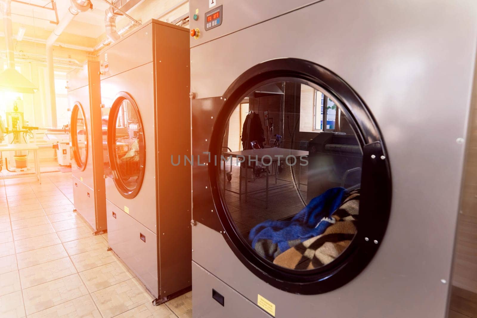 Line of a laundry machine, washing machines. Automate equipment