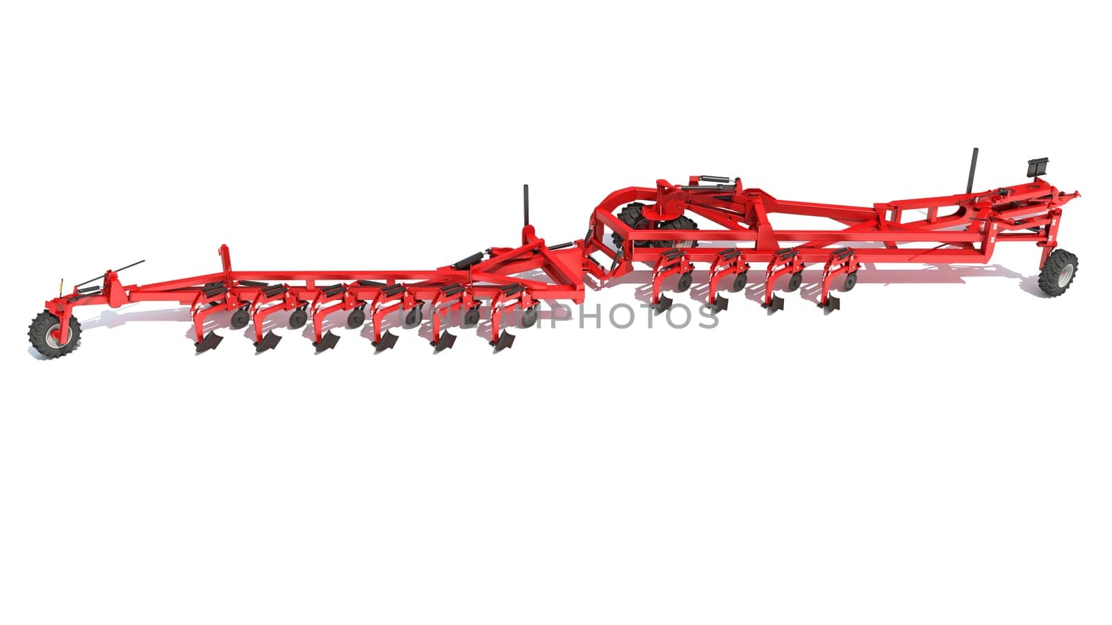 Semi Mounted Plough farm equipment 3D rendering on white background by 3DHorse