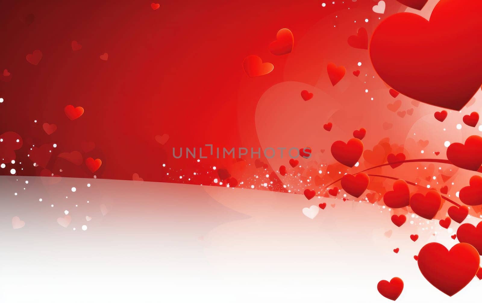 Romantic background template for Valentine's Day with hearts AI