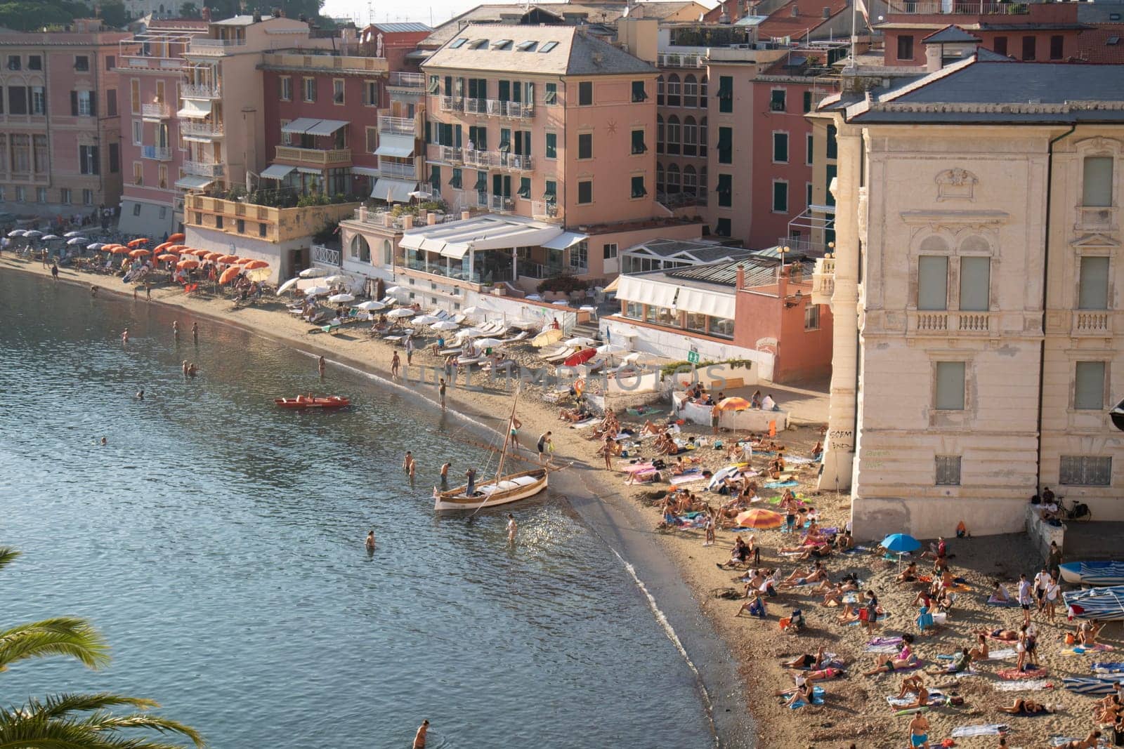 Photographic documentation of a summer day at Baia Del Silenzio Liguria Italy 