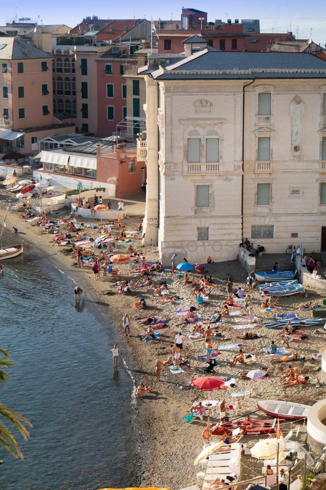 Photographic documentation of a summer day at Baia Del Silenzio Liguria Italy 