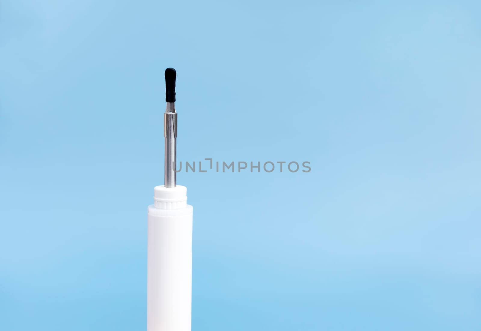 Mockup Closeup Ear Scope For Wax Removal Tool. Digital Otoscope, Earwax Cleaner With Gyroscope, Camera, Light. Cleaning Ears Device Connected to Smartphone. Ear Cleaning Technology. Copy Space.