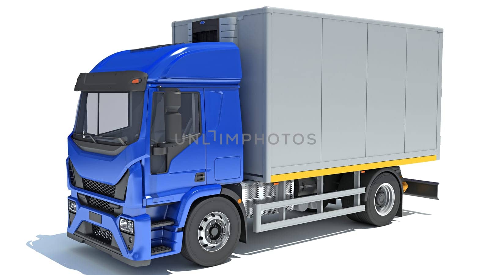 Transporter Box Truck 3D rendering on white background by 3DHorse