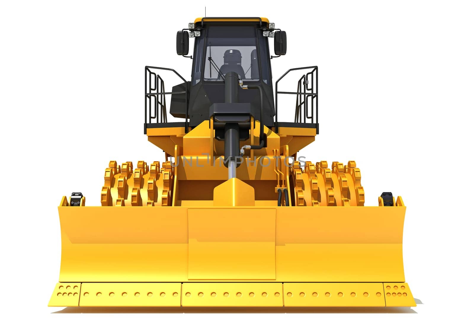 Soil Compactor 3D rendering on white background by 3DHorse