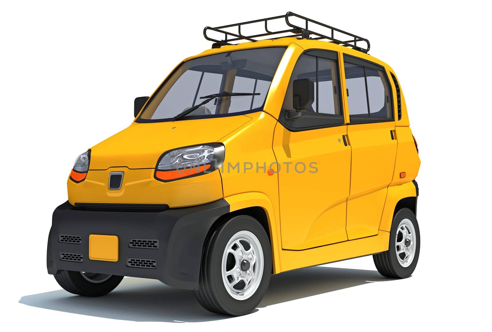 Auto Mini Taxi 3D rendering on white background by 3DHorse