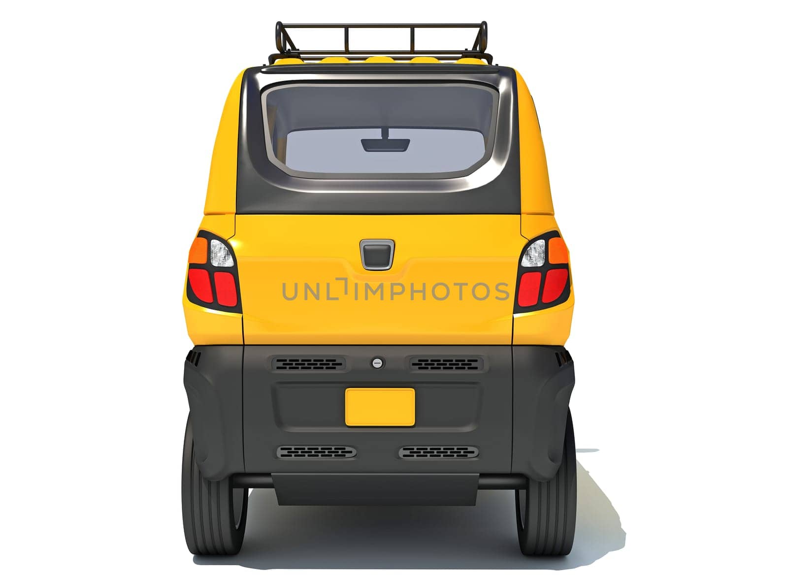 Auto Mini Taxi 3D rendering on white background by 3DHorse