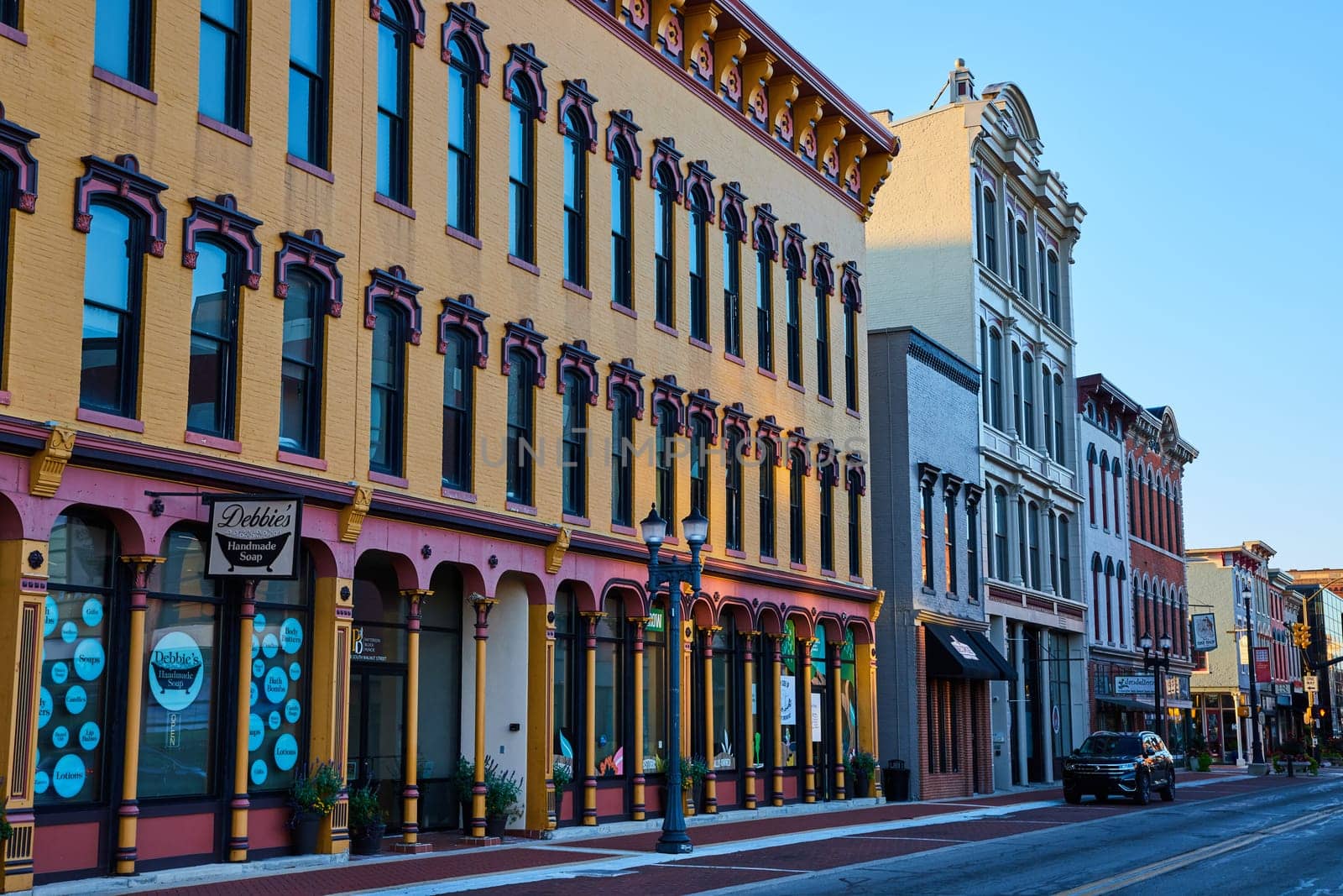 Colorful Historic Downtown Charm at Sunrise - Muncie, Indiana by njproductions
