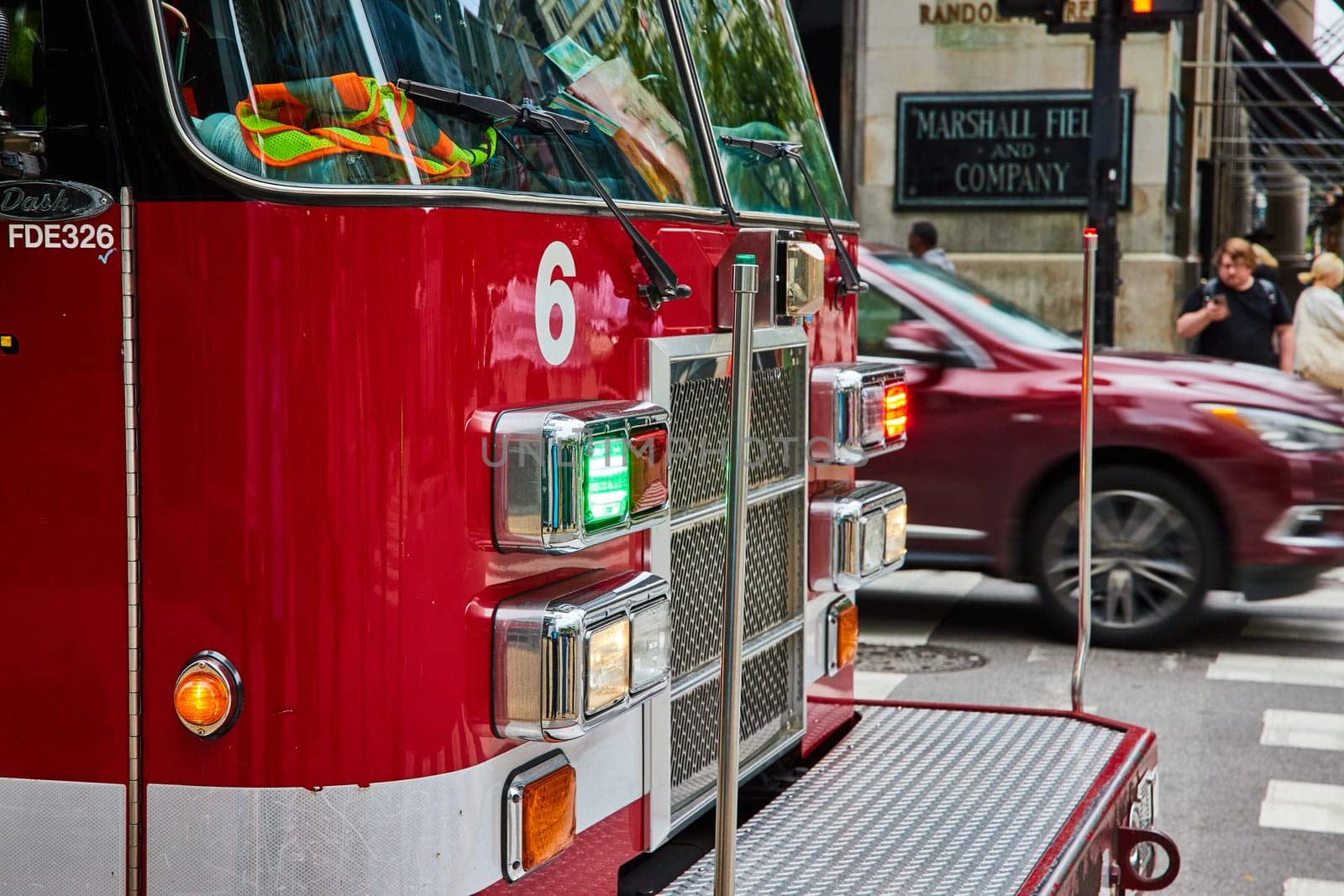 Image of Fire truck engine number 6 in Chicago, Illinois, USA