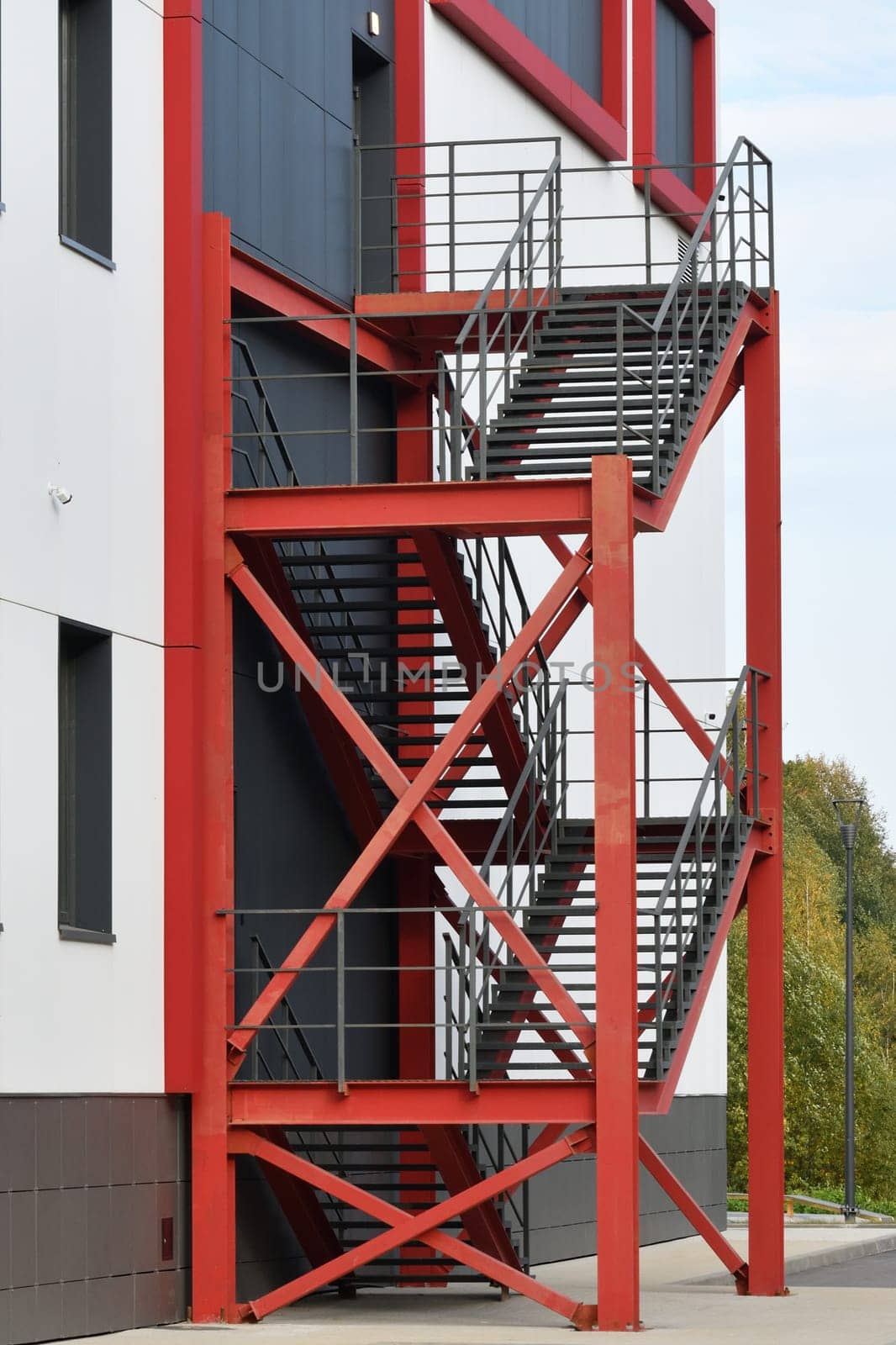 Fire escape on facade of a building