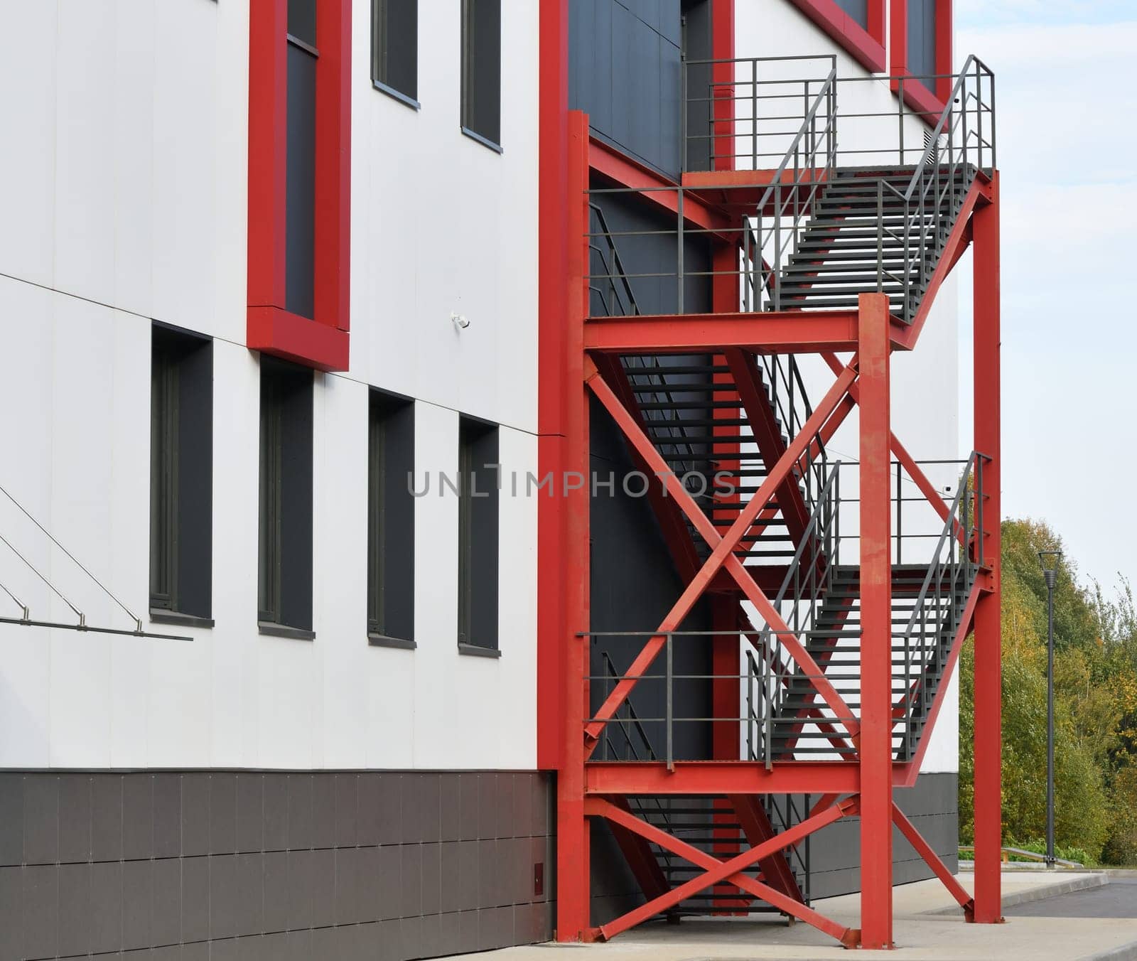 Fire escape on facade of a building