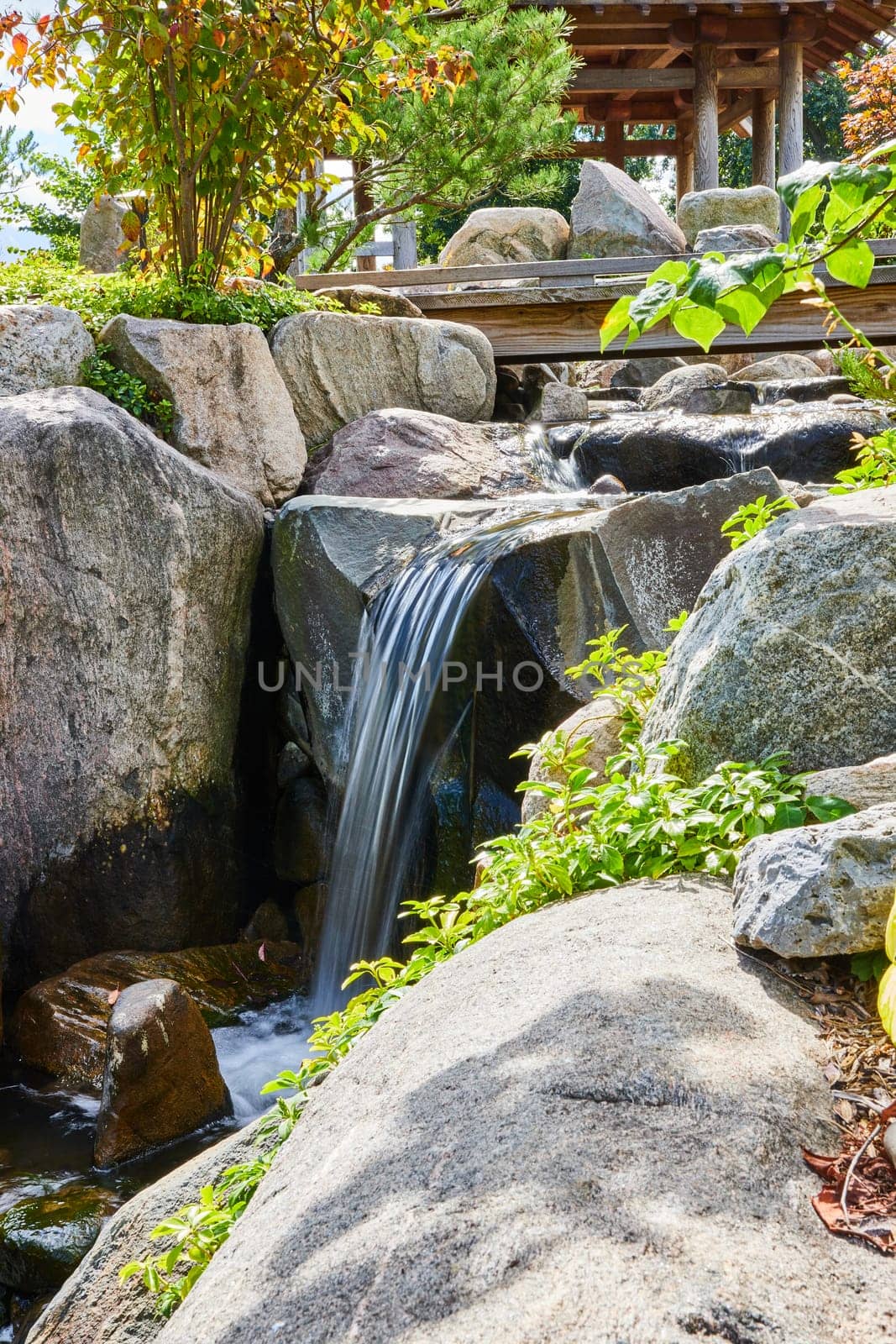 Tranquil Garden Waterfall and Pavilion Retreat by njproductions