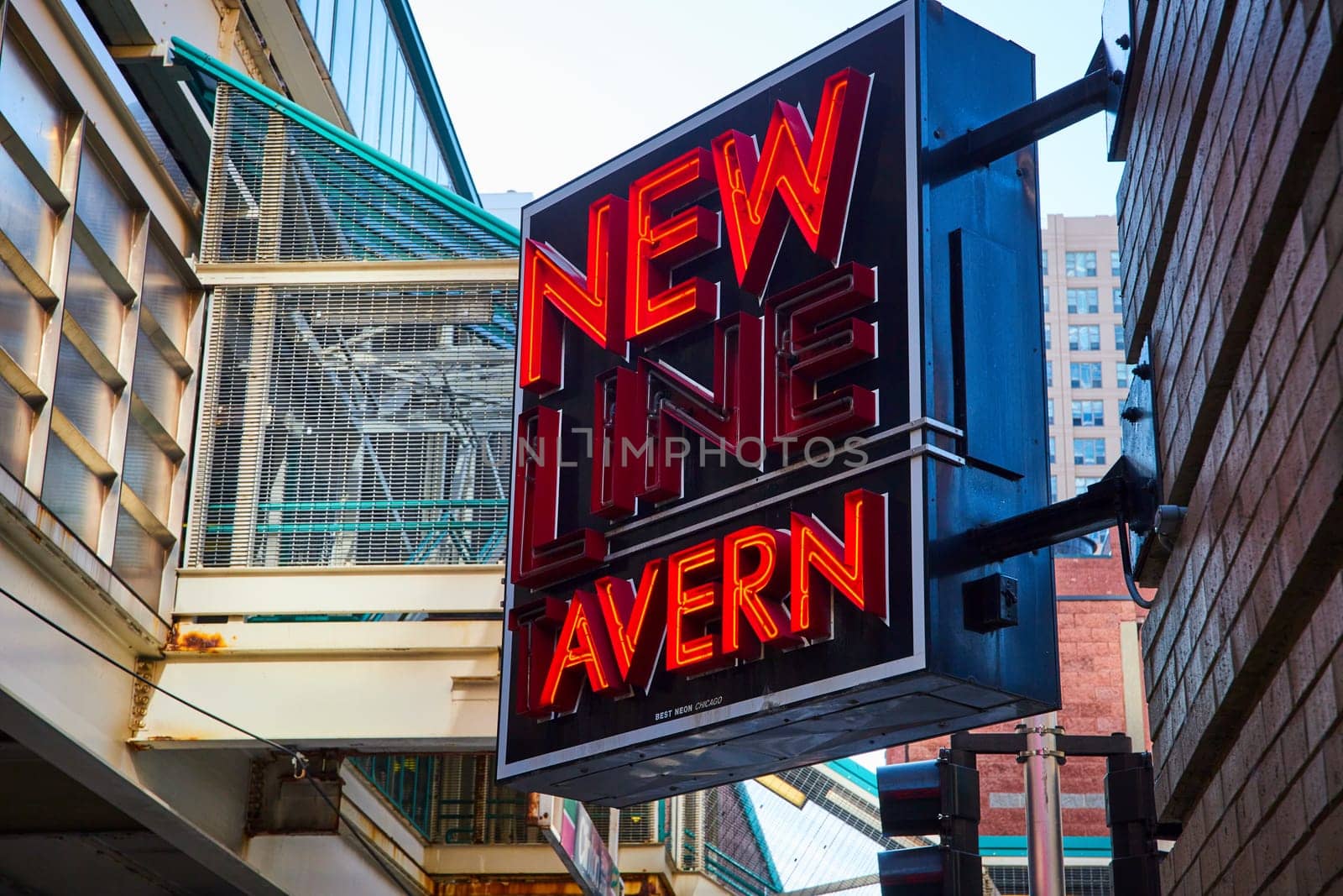 Image of Lights out on tavern sign with orange florescent lights, old fashioned, cool architecture, antique-2