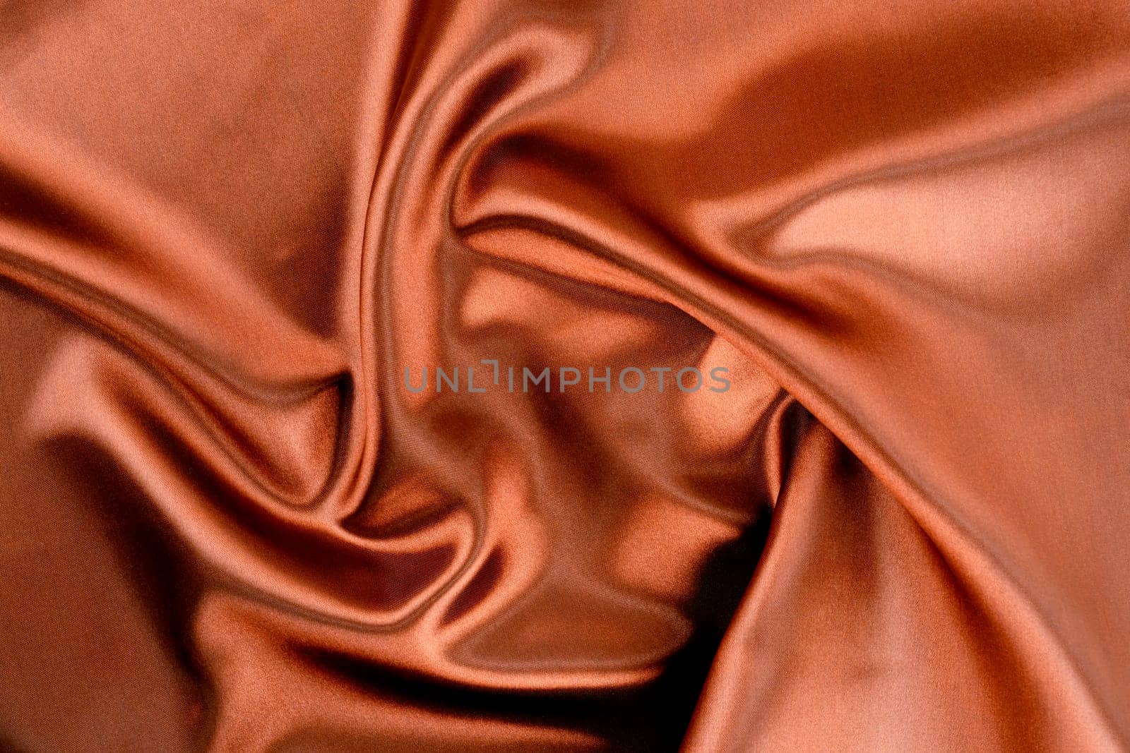Brown and gold color silk texture. by Gamjai