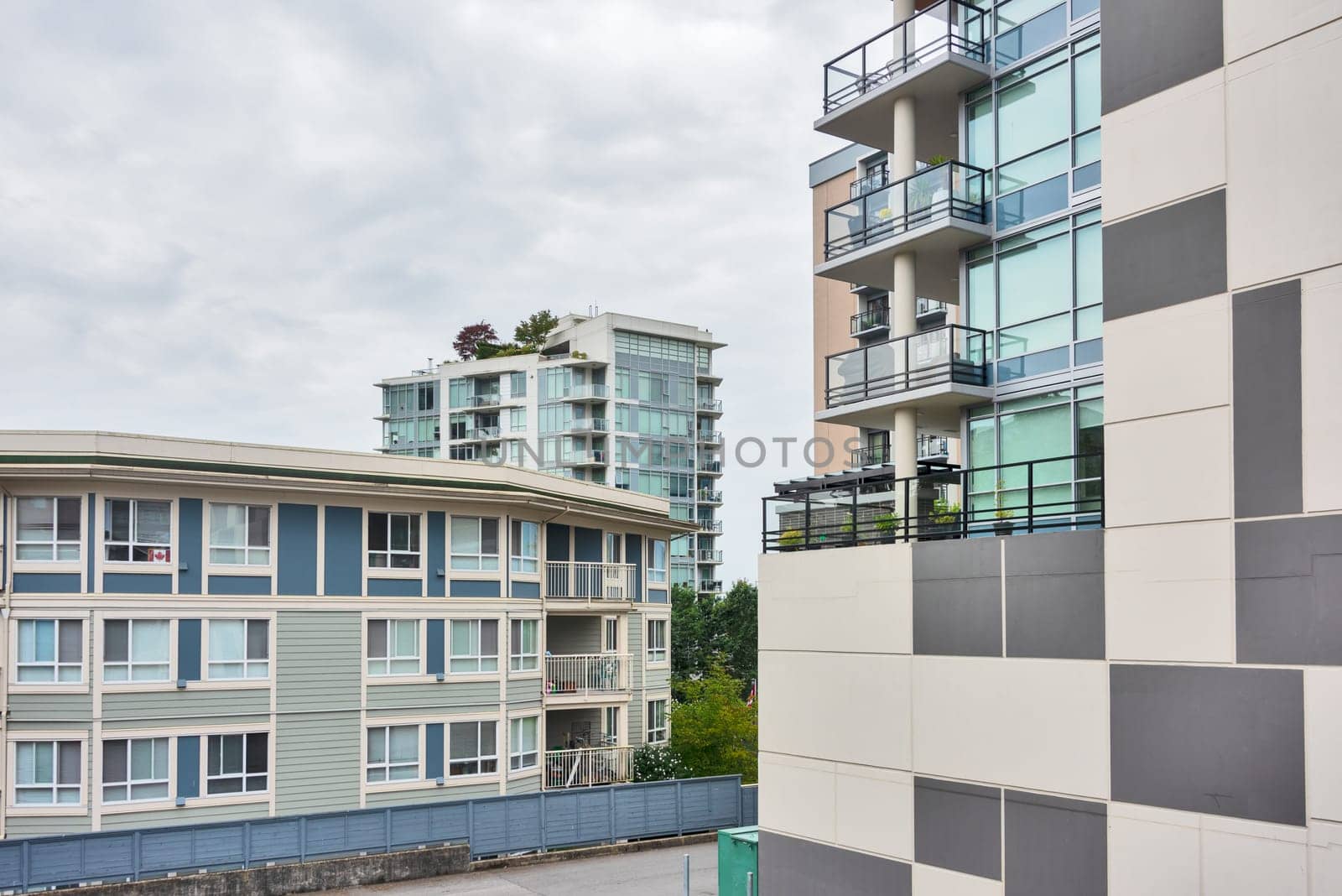 Residential buildings in North Vancouver, British Columbia, Canada.