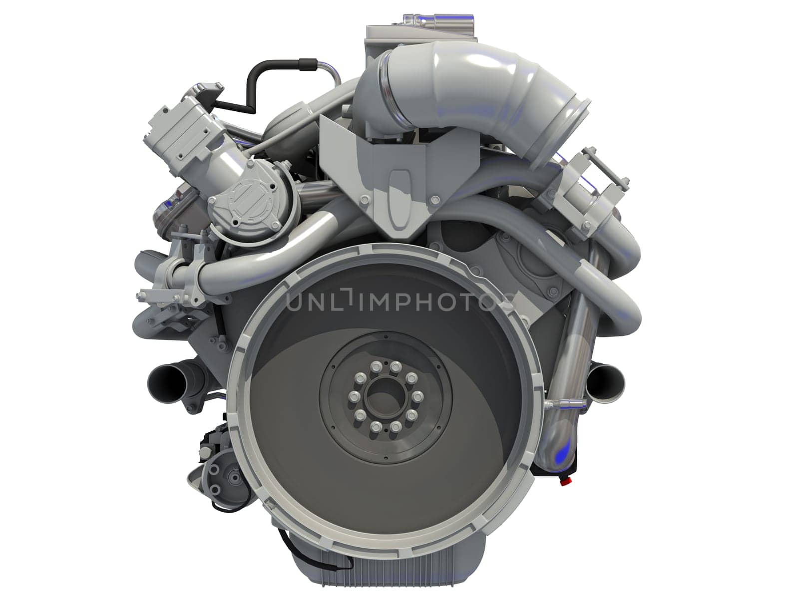 V8 Engine 3D rendering model on white background