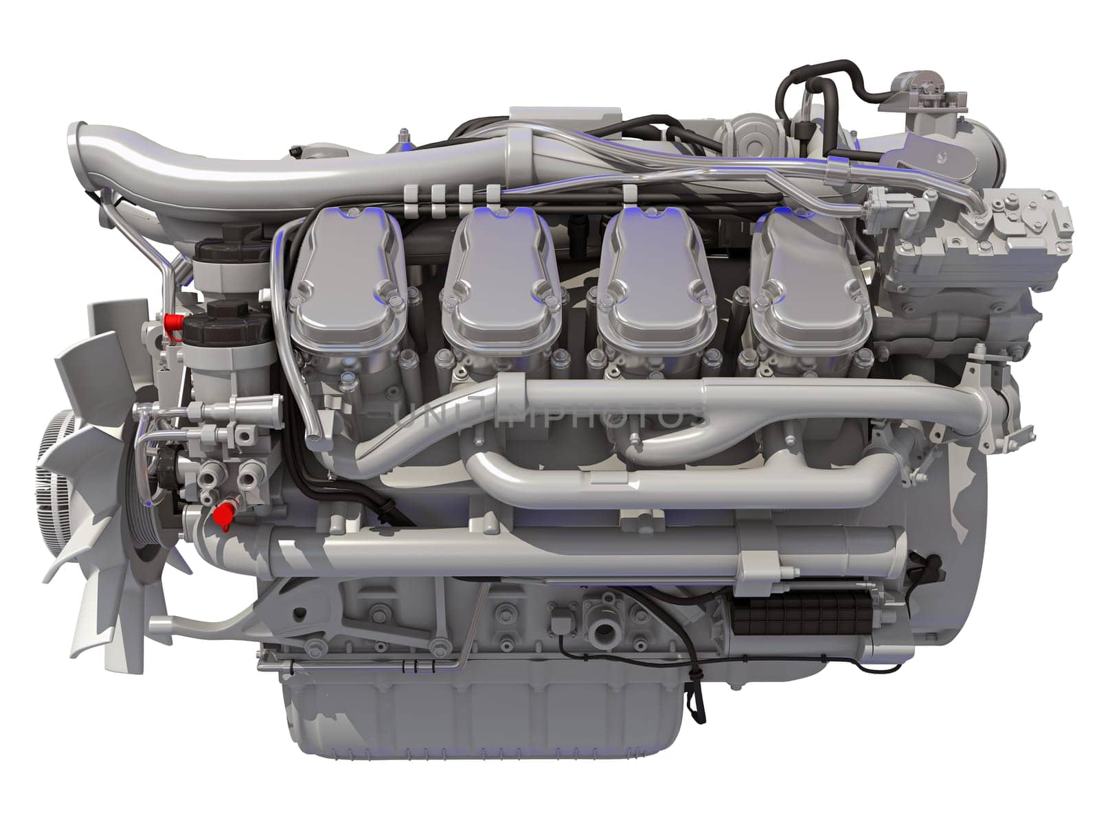 V8 Engine 3D rendering on white background by 3DHorse