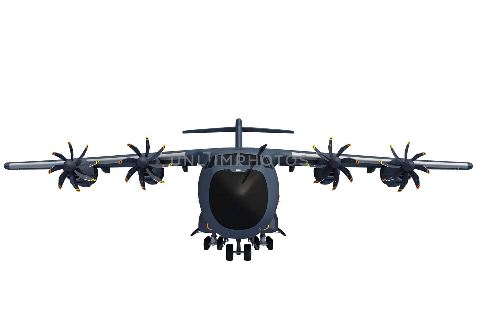 Military Airplane 3D rendering model on white background