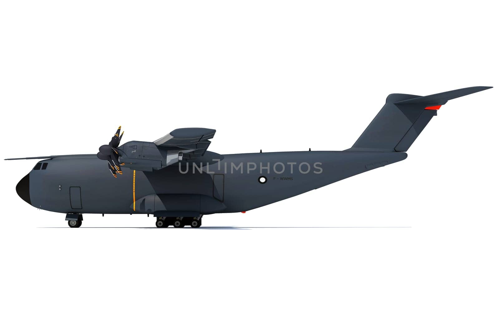 Military Airplane 3D rendering on white background by 3DHorse