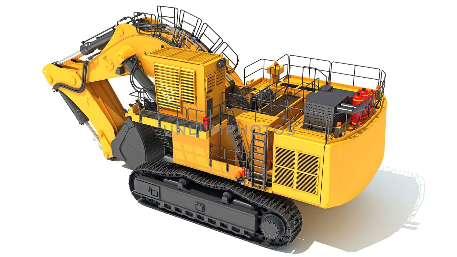 Tracked Mining Excavator Shovel heavy construction machinery 3D rendering by 3DHorse