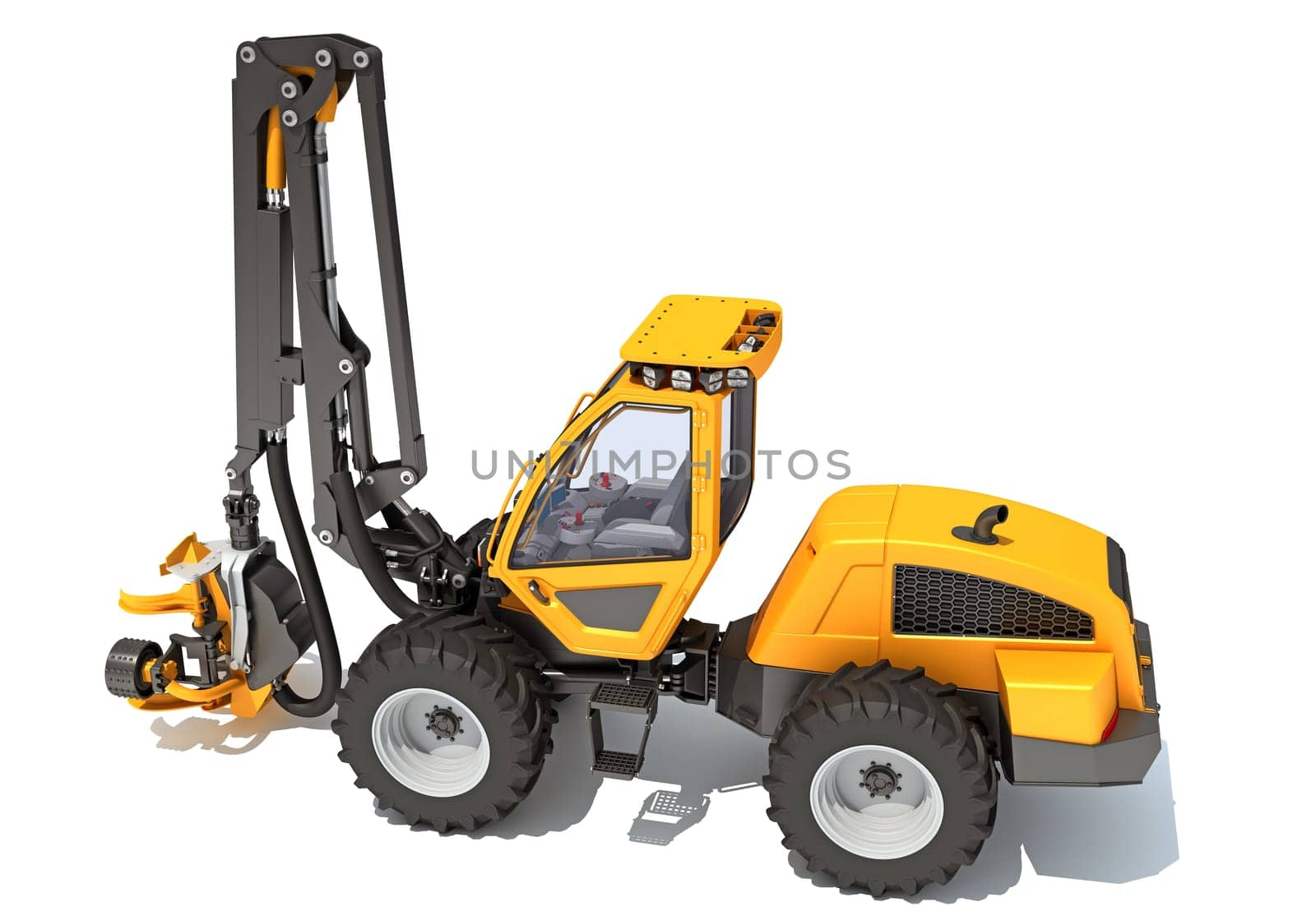 Forest Machine 3D rendering model on white background