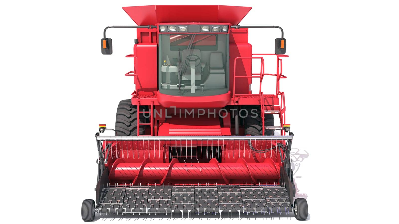 Combine Harvester farm equipment 3D rendering on white background by 3DHorse