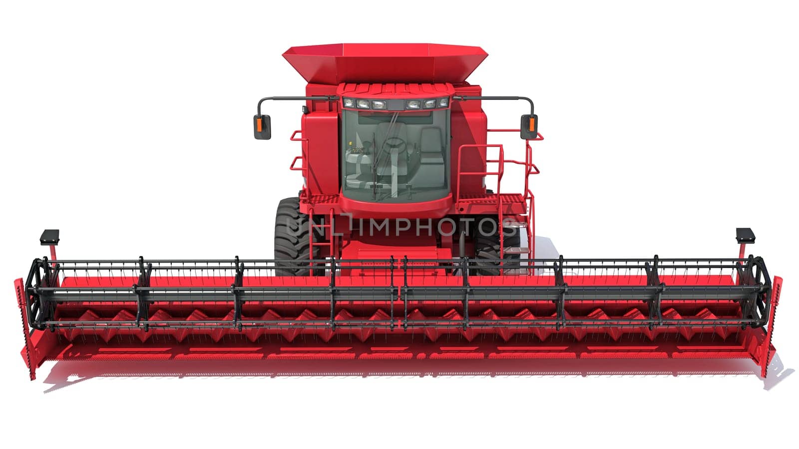 Combine Harvester farm equipment 3D rendering on white background by 3DHorse