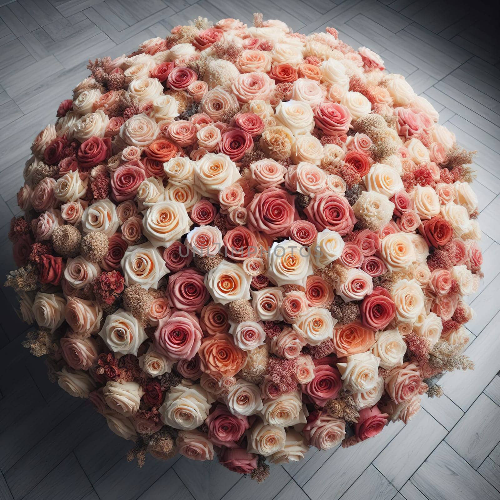 Huge bouquet of flowers. Generative AI by gordiza