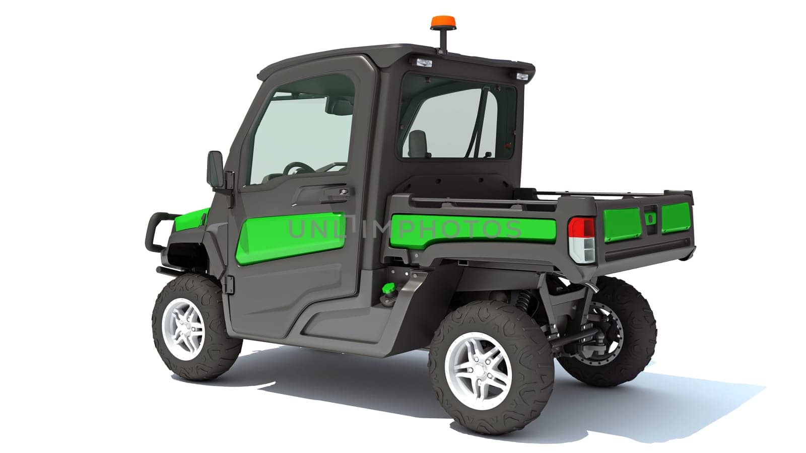 UTV Utility Vehicle 3D rendering model on white background