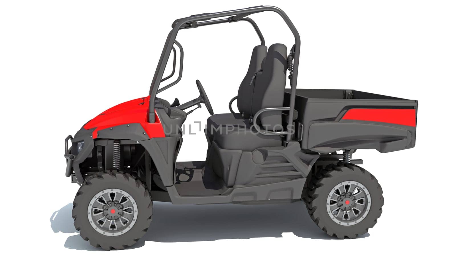 UTV Utility Vehicle 3D rendering on white background by 3DHorse