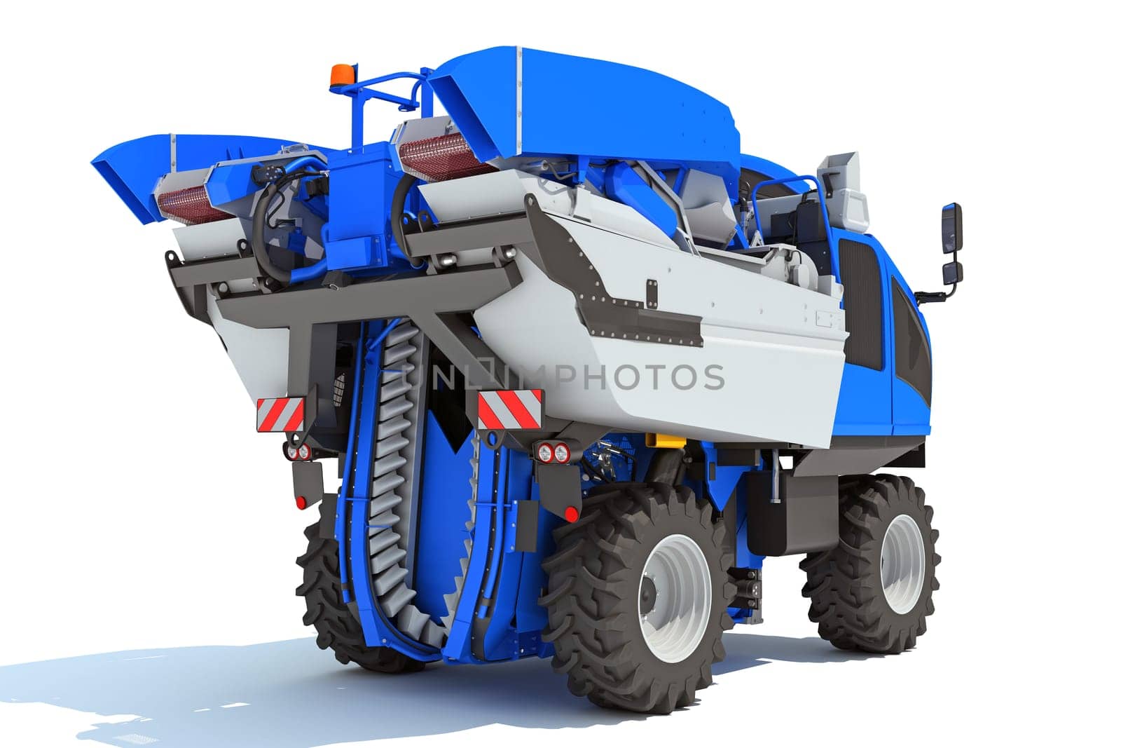 Grape Harvester 3D rendering model on white background