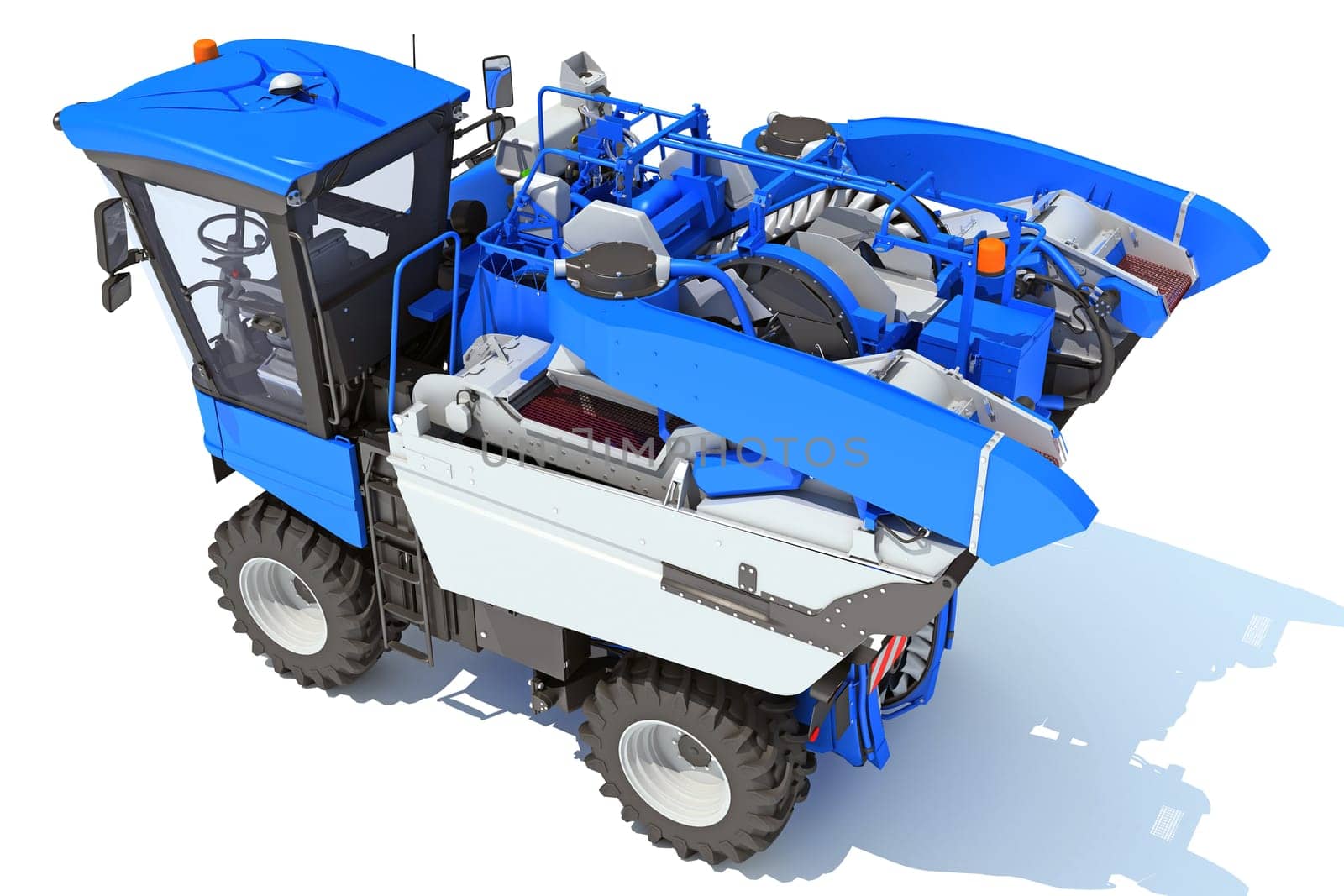 Grape Harvester 3D rendering model on white background