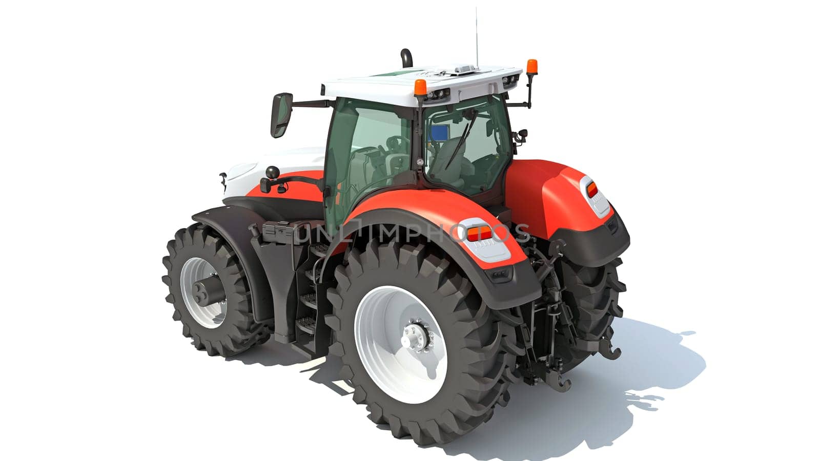 3D rendering of Farm Tractor on white background