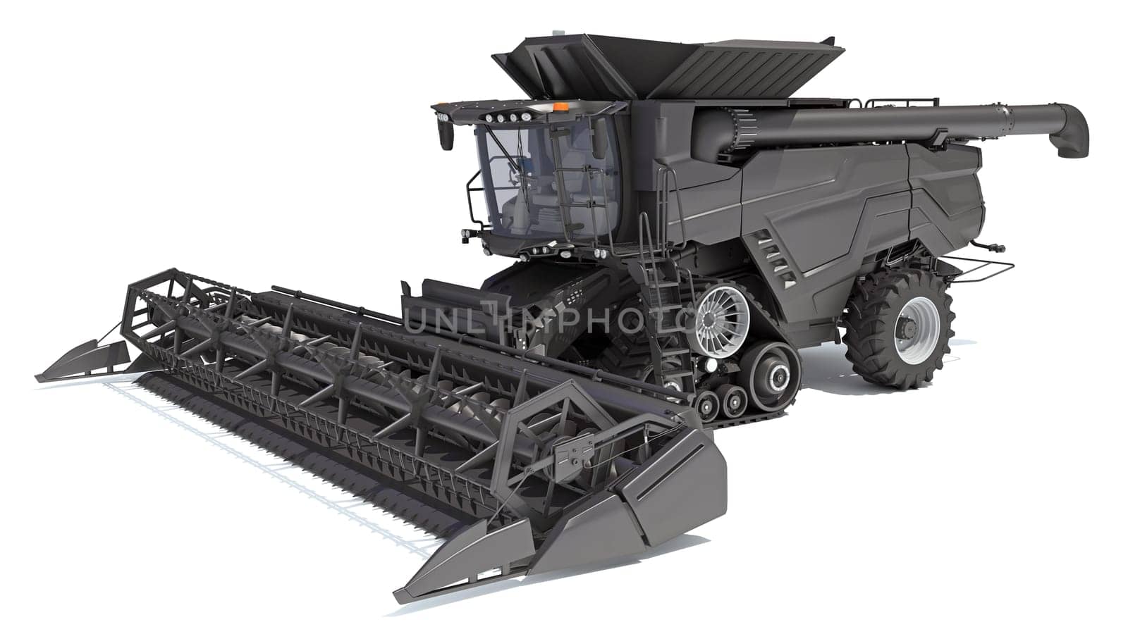 Combine Harvester farm equipment 3D rendering on white background by 3DHorse