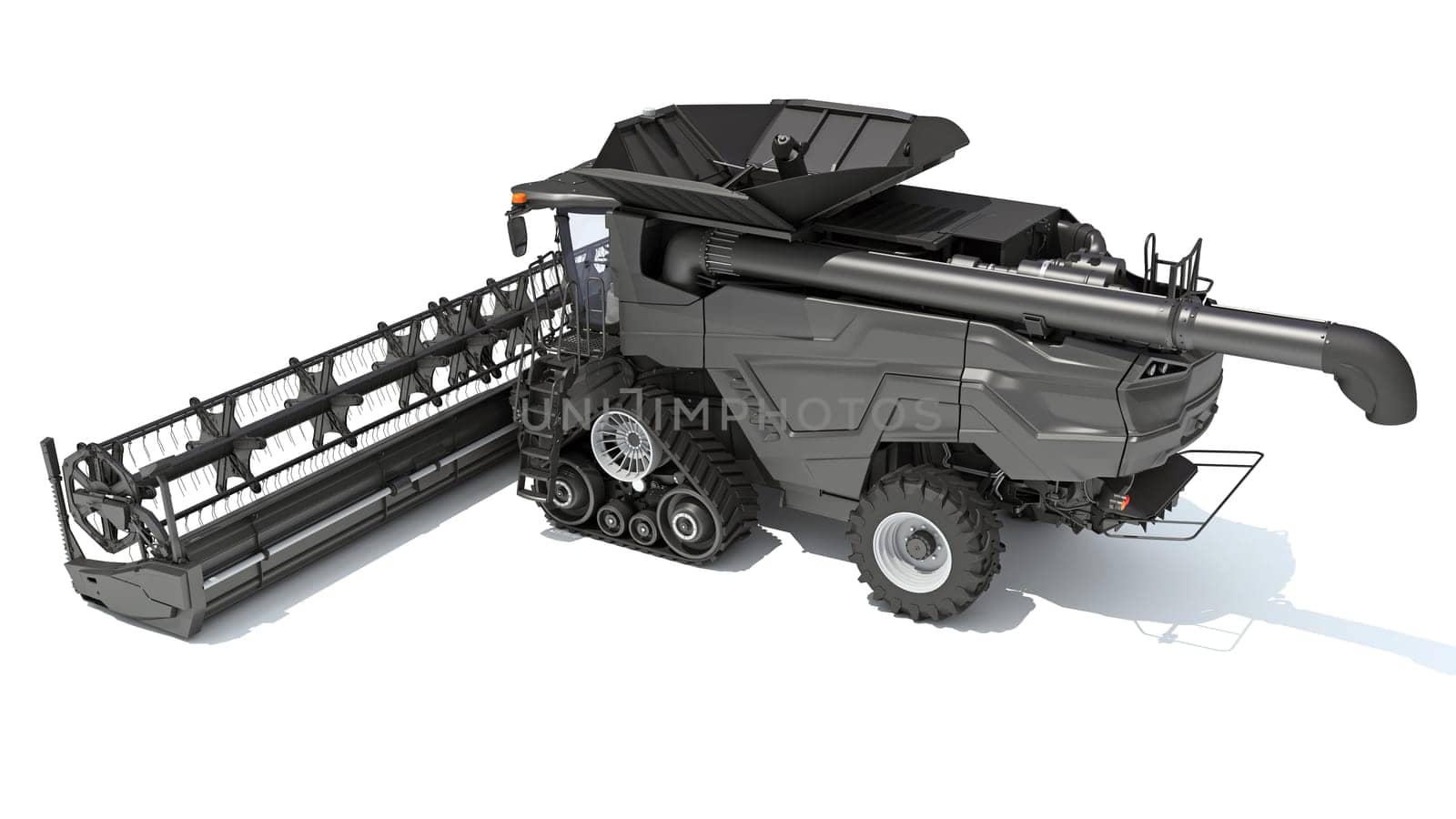 Combine Harvester farm equipment 3D rendering on white background by 3DHorse