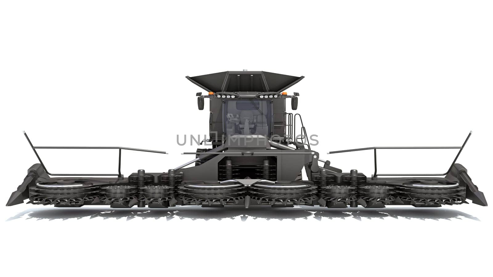 Combine Harvester farm equipment 3D rendering on white background by 3DHorse