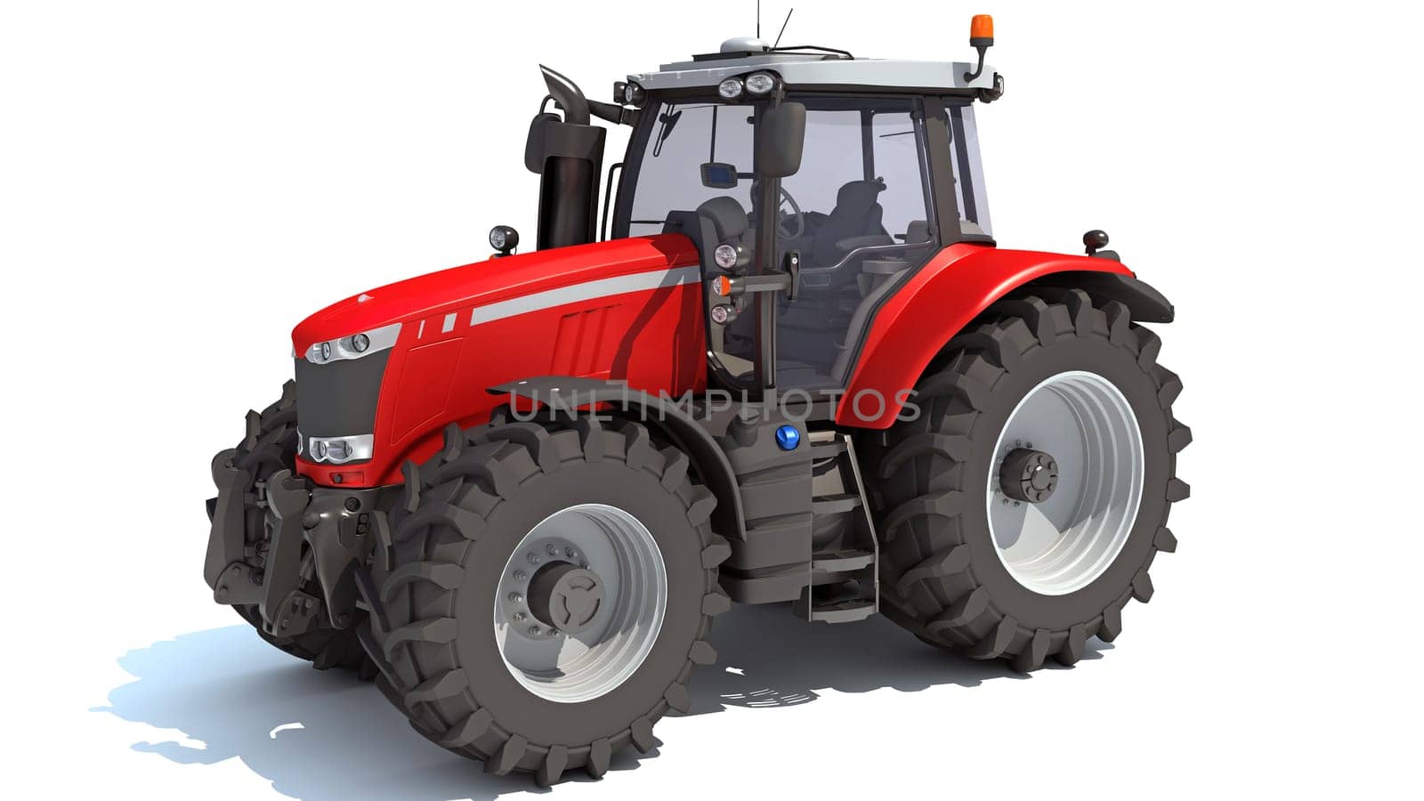 3D rendering of Farm Tractor model on white background by 3DHorse
