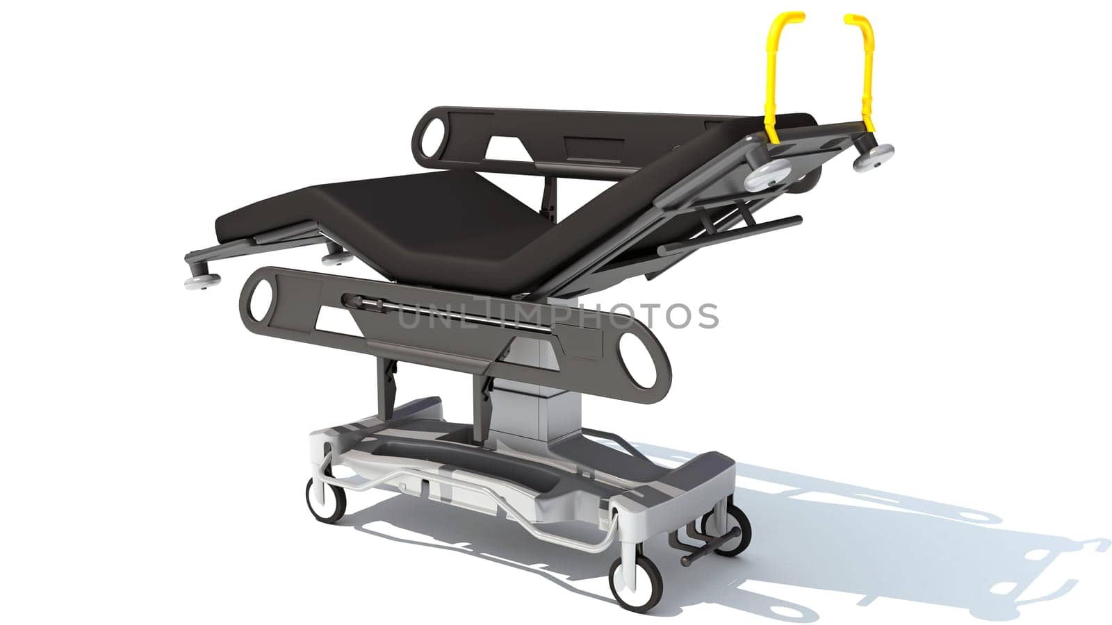 Stretcher Trolley medical equipment 3D rendering on white background by 3DHorse