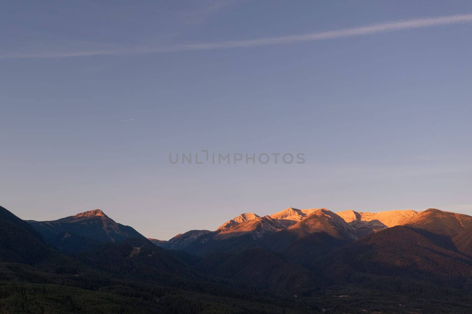 Bulgarian sunrise landscape in Pirin mountains.