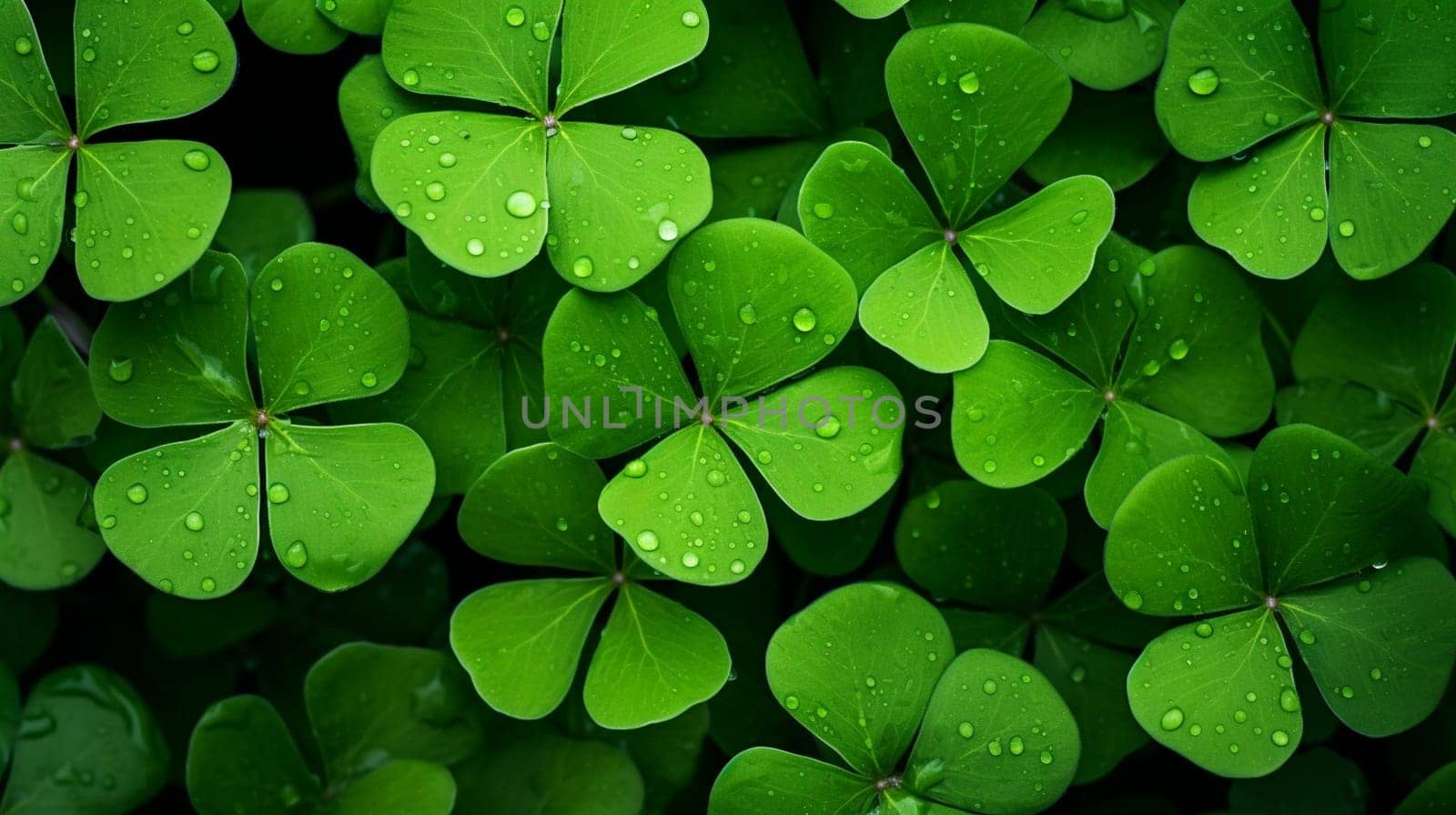 Lucky clover leaves for St. Patrick's Day. Banner with Irish clover leaves by kizuneko
