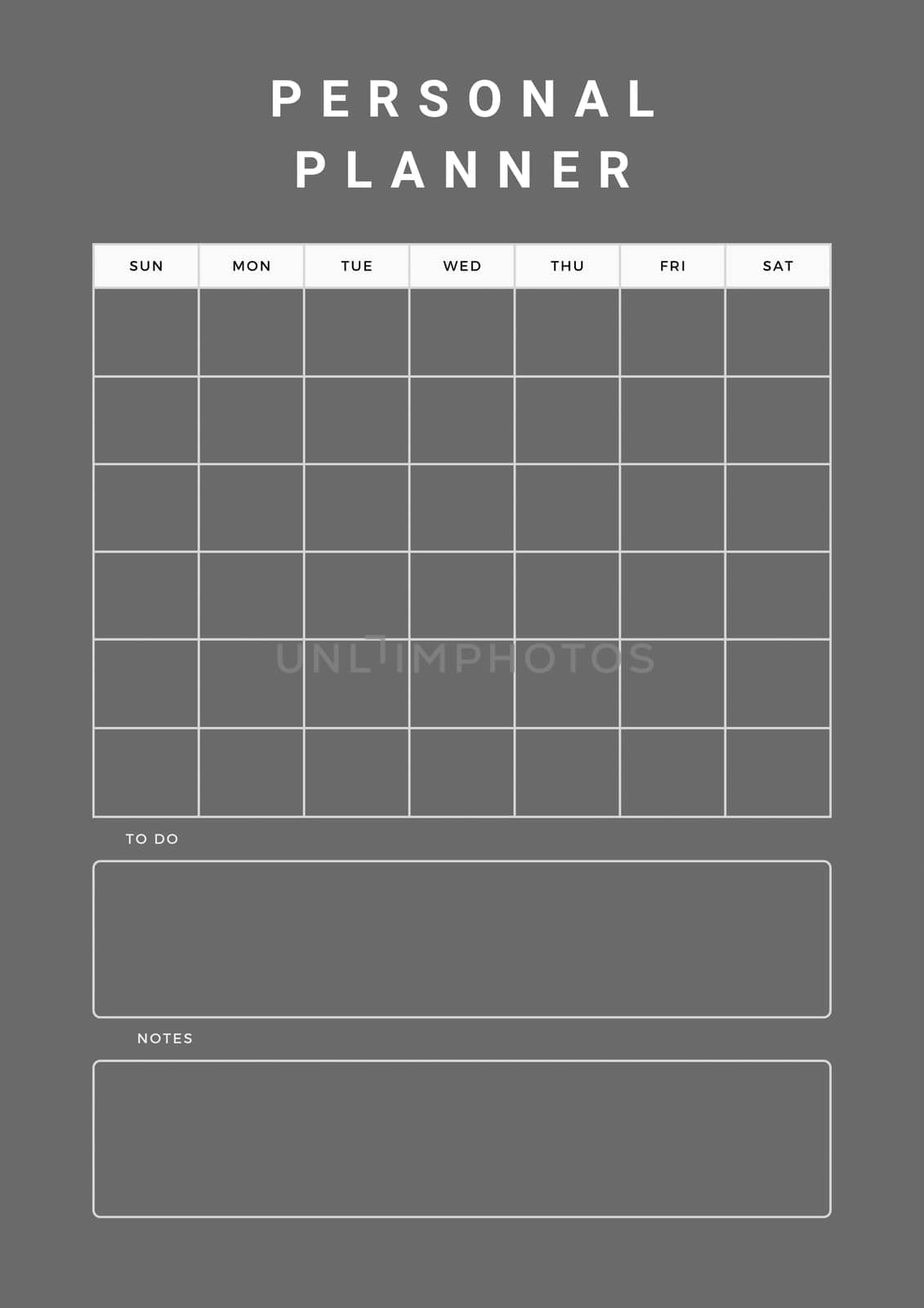 Notebook pages for notes, goals and to do list. Personal planner page template. Weekly schedule page. by Dustick