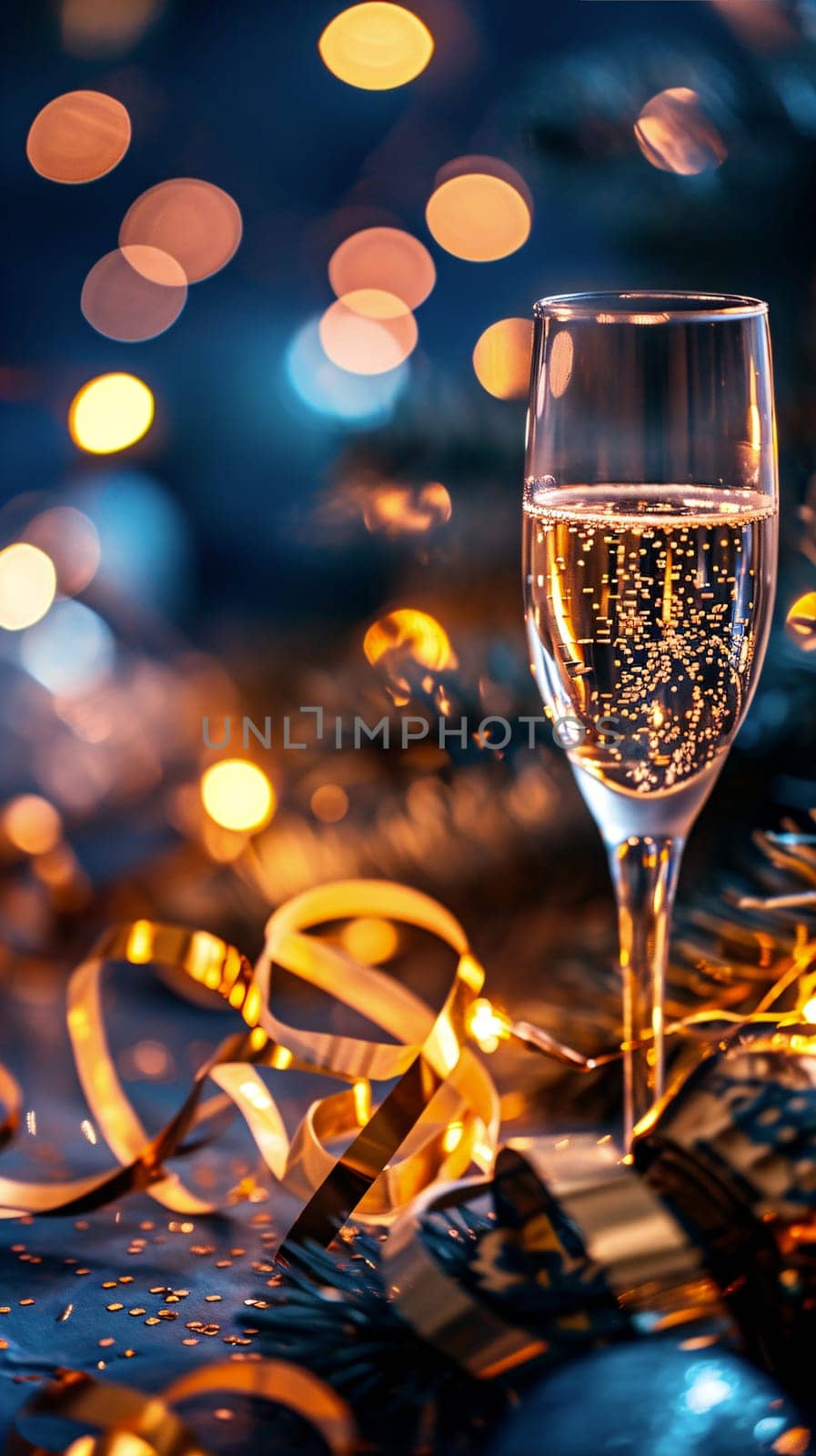 Festive sparkling wine Toast - new year eve background - generative AI