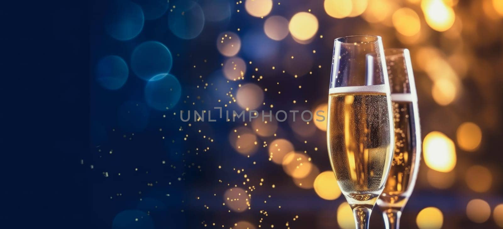 Happy New Year and champagne background comeliness